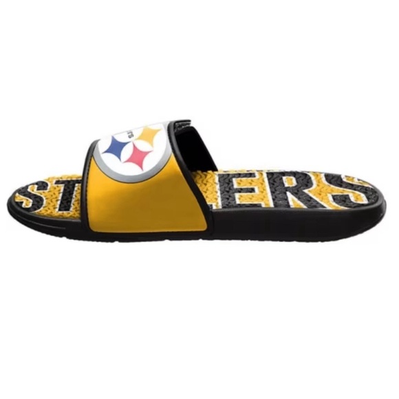 NFL • Pittsburgh Steelers Team Gel Slides Logo Sandals - Picture 3 of 7